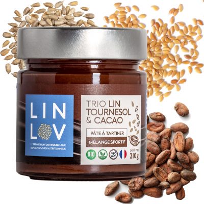 MÉLANGE SPORTIF aux graines de lin, de tournesol et fèves de cacao LIN LOV