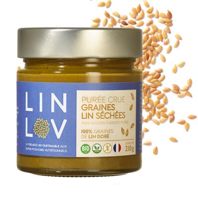 Une petite cuillère de la purée crue 100% graines de lin LIN LOV suffit à faire le plein en Oméga 3 et nutriments essentiels