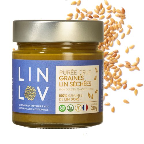 Une petite cuillère de la purée crue 100% graines de lin LIN LOV suffit à faire le plein en Oméga 3 et nutriments essentiels