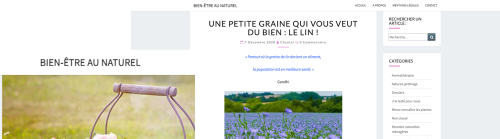 Une petite graine qui vous veut du bien : le lin, titre Bien être au naturel